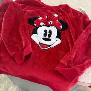 Disney Red Minnie Mouse Plush Sweatshirt